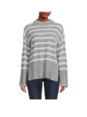 Design 365 (Saks off 5th) 100% Cashmere Sweater gray white stripe